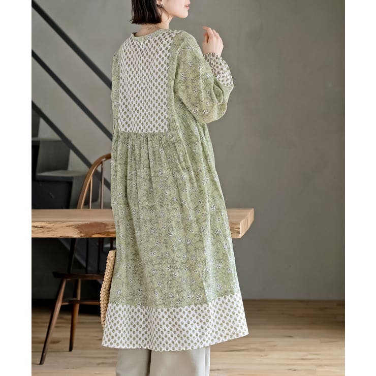 【タグ切り、試着のみ】S-PHYRE サイクルワンピース レース切り替えバイカラーOP[品番：IGAW0001758]｜axes femme