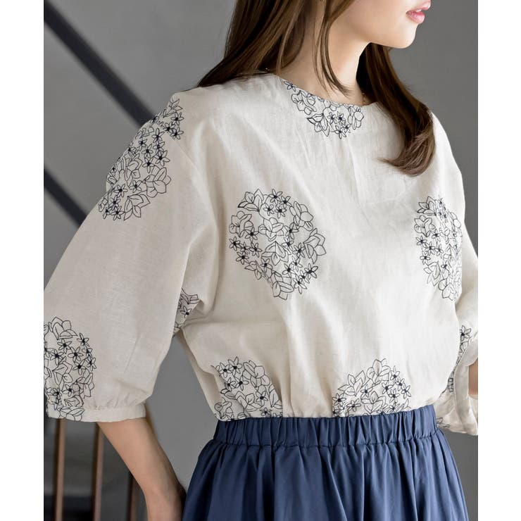 刺繍ボートネックゆったりブラウス | rps | 詳細画像15 