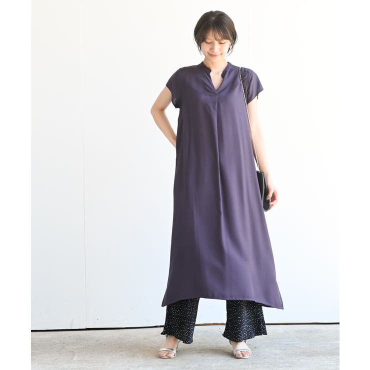 レーヨンノーカラースキッパーワンピース | rps | 詳細画像11 