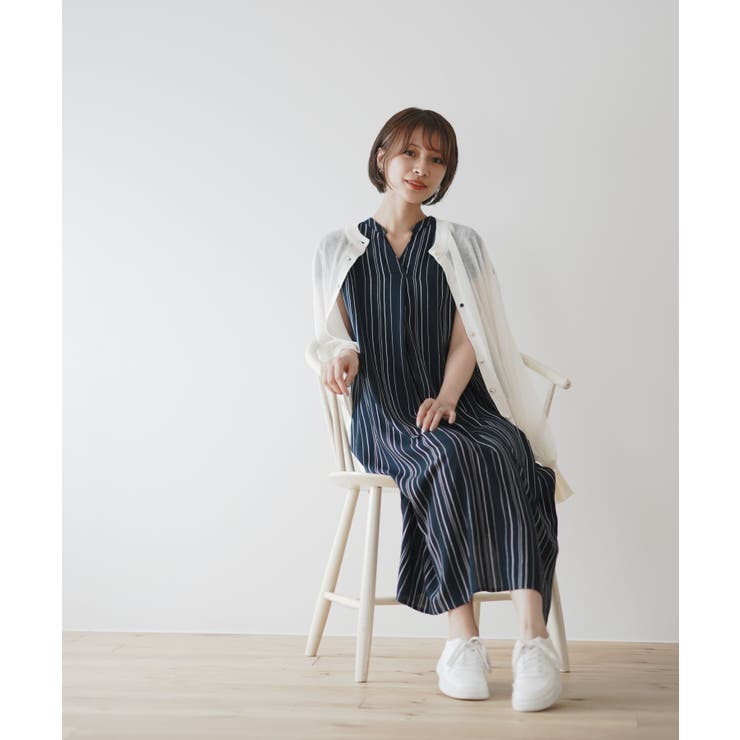 レーヨンノーカラースキッパーワンピース | rps | 詳細画像25 