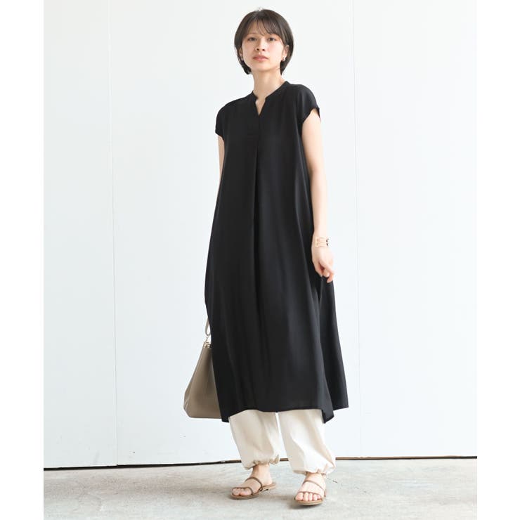 レーヨンノーカラースキッパーワンピース | rps | 詳細画像26 