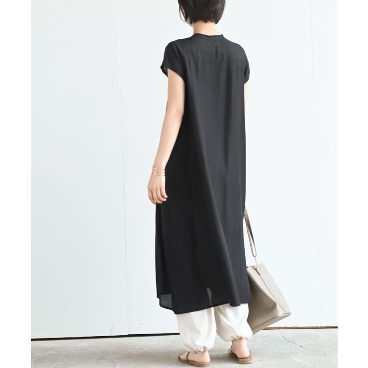 レーヨンノーカラースキッパーワンピース | rps | 詳細画像27 