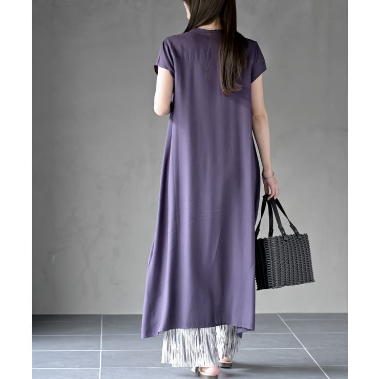 レーヨンノーカラースキッパーワンピース | rps | 詳細画像4 