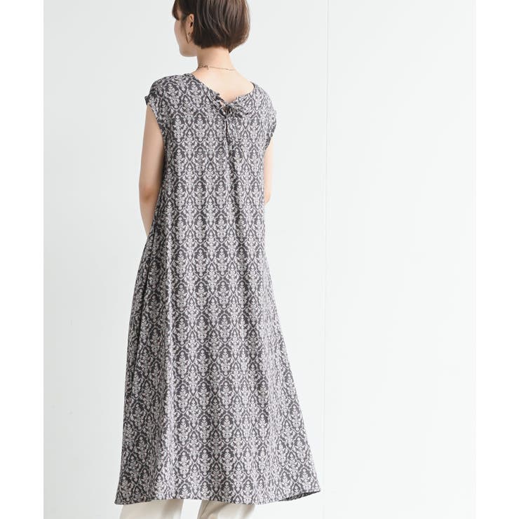 グレー | フレンチスリーブプリントワンピース | rps