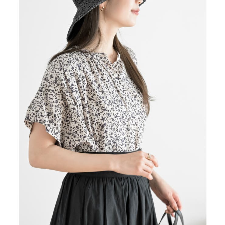 美品 ブラミンクP C B/GATH STD バンドカラーリボンギャザーブラウス 美品 ブラミンクP C B/GATH STD バンドカラーリボンギャザー