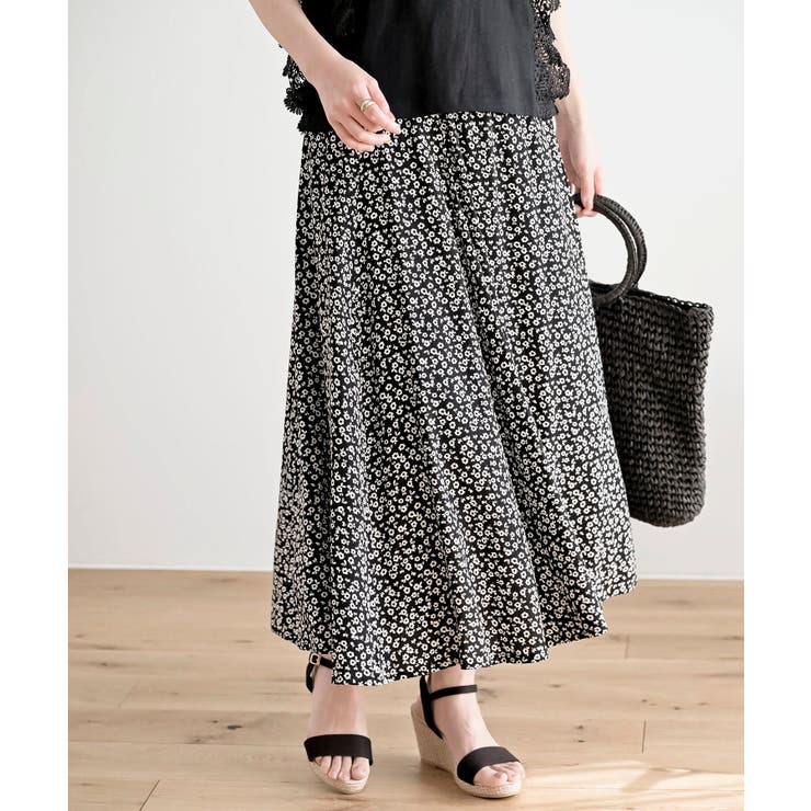 ブラック2 | ６枚ハギレーヨンフレアースカート | rps