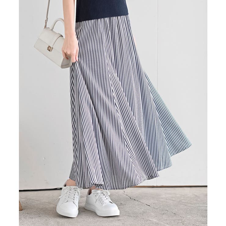 ネイビー | ６枚ハギレーヨンフレアースカート | rps