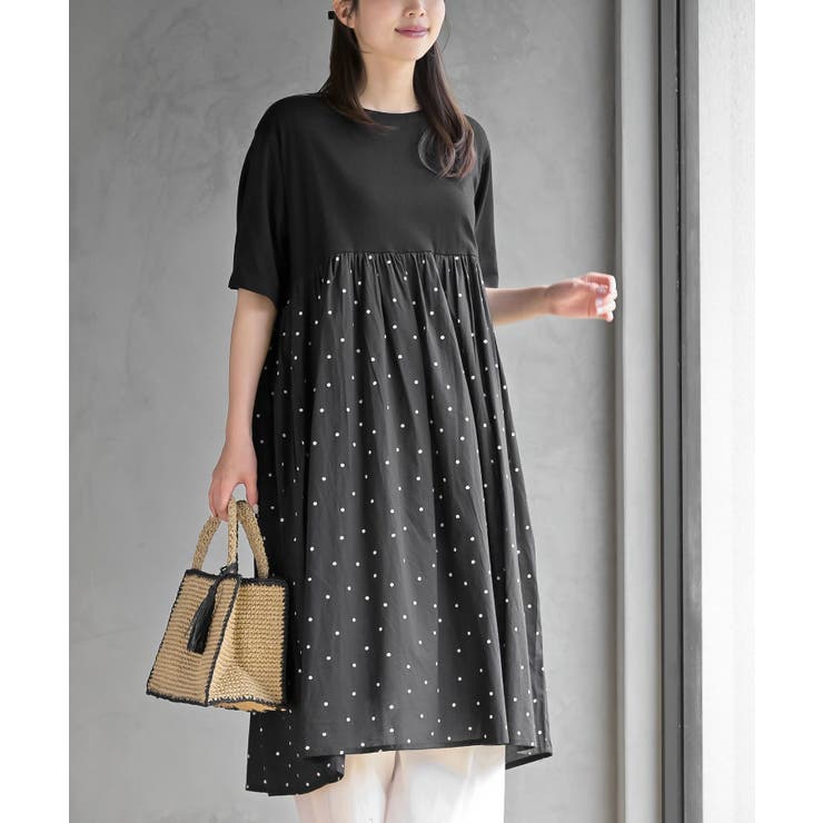 ブラック3 | プリント切替ワンピース | rps