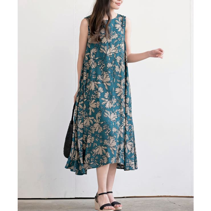 レーヨンプリントフレアーワンピース | rps | 詳細画像1 