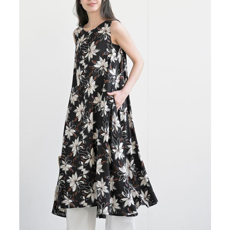 レーヨンプリントフレアーワンピース | rps | 詳細画像3 