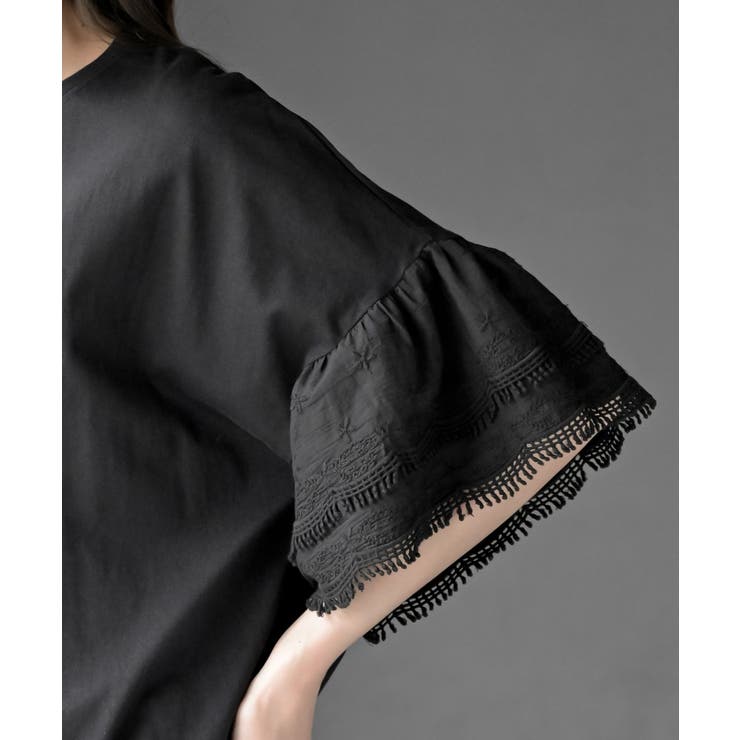 刺繍レーススリーブ切替カットＴ | rps | 詳細画像14 