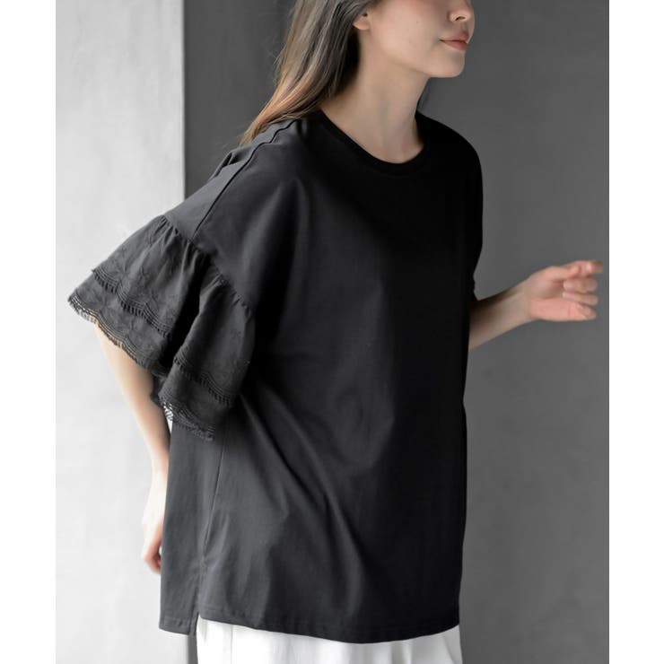 刺繍レーススリーブ切替カットＴ | rps | 詳細画像17 