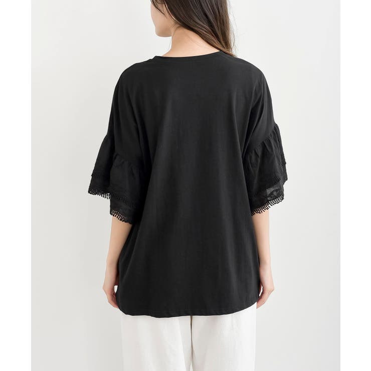 刺繍レーススリーブ切替カットＴ | rps | 詳細画像19 