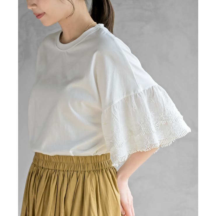 刺繍レーススリーブ切替カットＴ | rps | 詳細画像7 