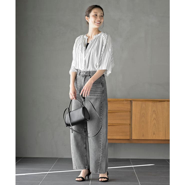 バンドカラーレーヨンプリントドルマンブラウス | rps | 詳細画像2 