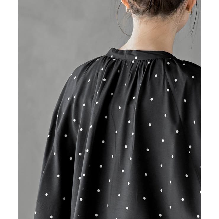 バンドカラーレーヨンプリントドルマンブラウス | rps | 詳細画像24 