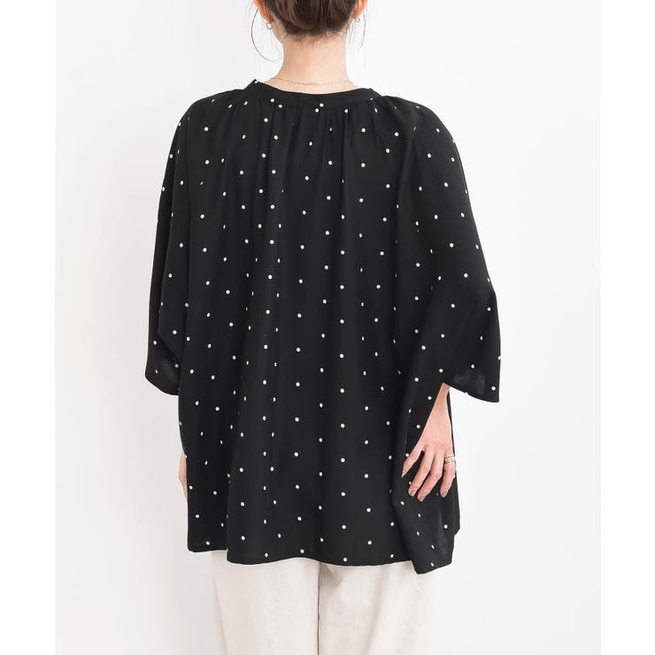 バンドカラーレーヨンプリントドルマンブラウス | rps | 詳細画像27 