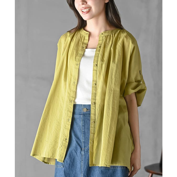 バンドカラーコットンドルマンブラウス | rps | 詳細画像1 