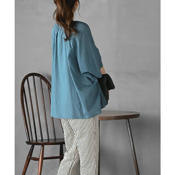 バンドカラーコットンドルマンブラウス | rps | 詳細画像12 