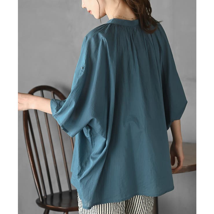 バンドカラーコットンドルマンブラウス | rps | 詳細画像16 