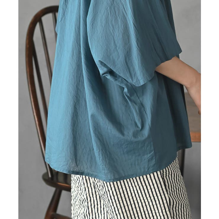 バンドカラーコットンドルマンブラウス | rps | 詳細画像17 