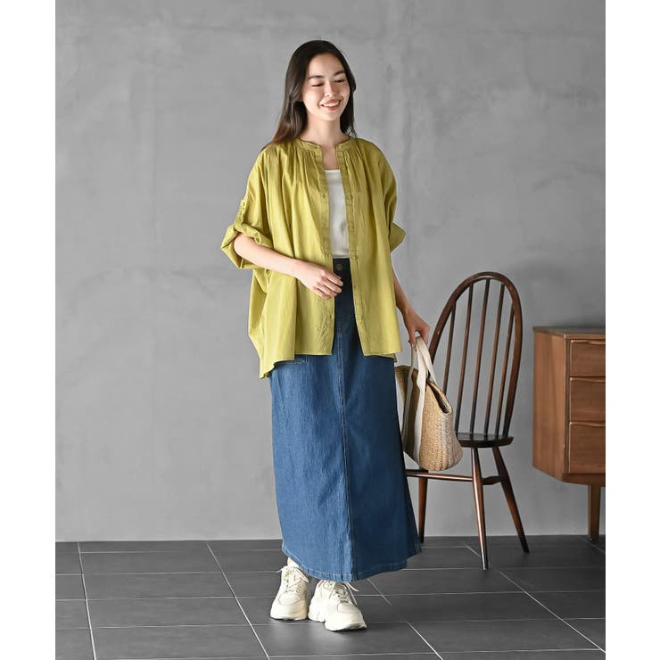 バンドカラーコットンドルマンブラウス | rps | 詳細画像18 