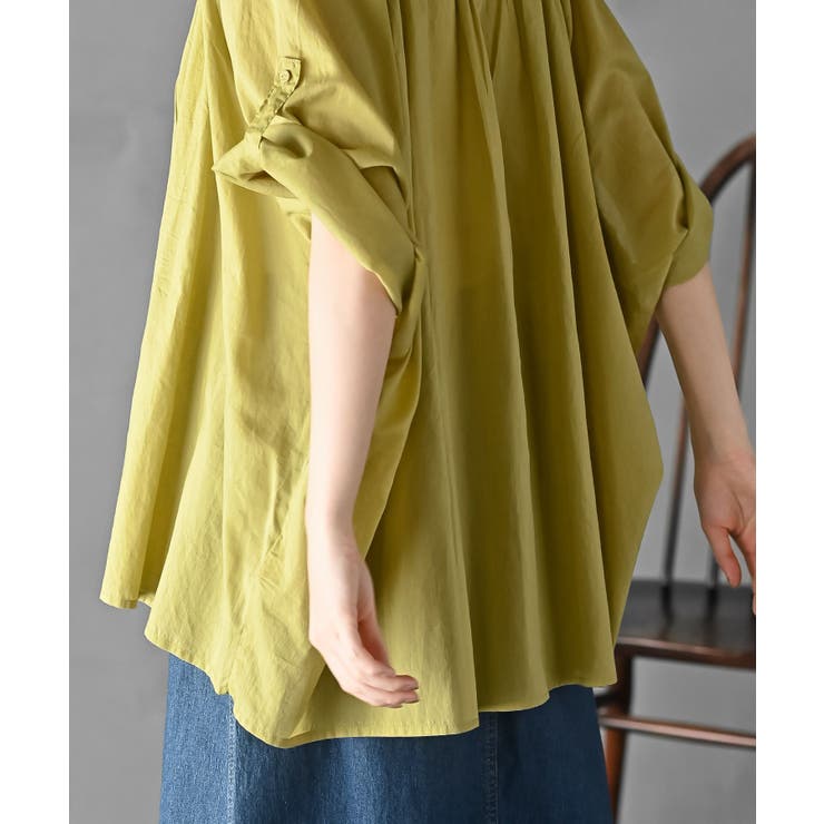 バンドカラーコットンドルマンブラウス | rps | 詳細画像23 