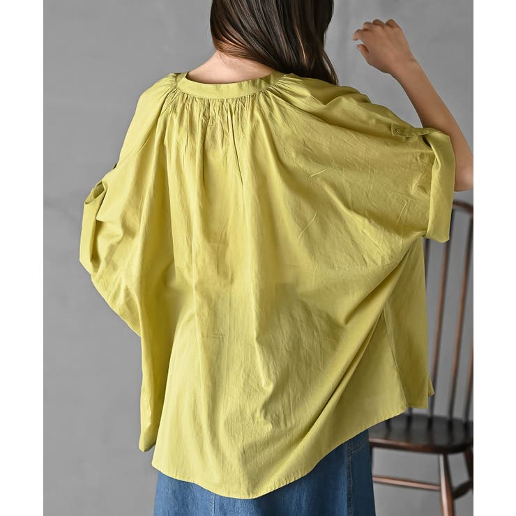 バンドカラーコットンドルマンブラウス | rps | 詳細画像24 