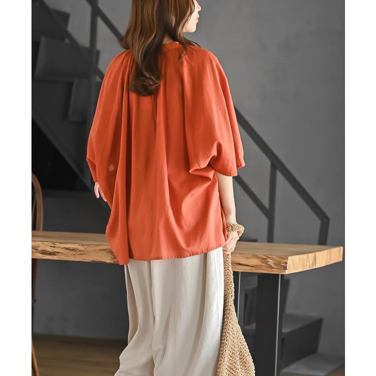 バンドカラーコットンドルマンブラウス | rps | 詳細画像28 