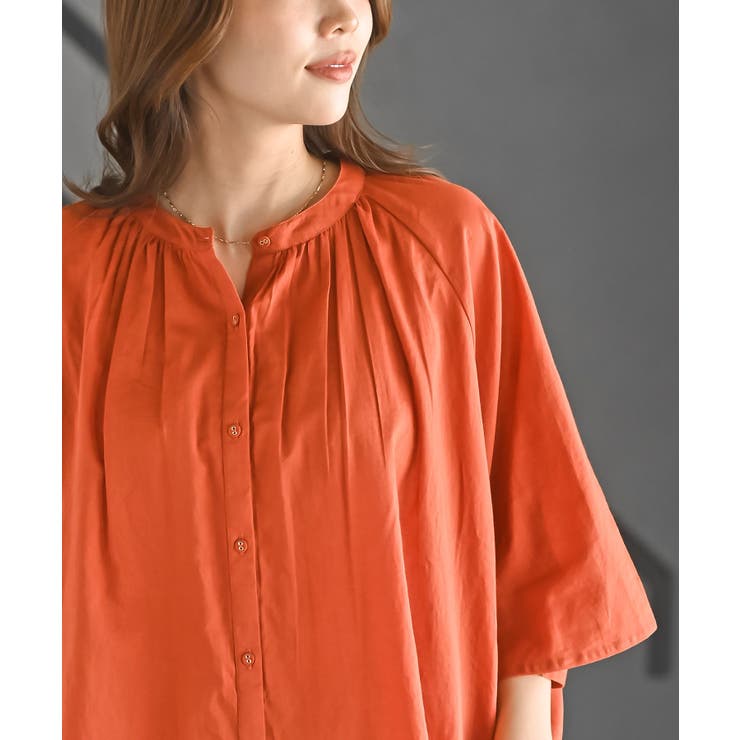 バンドカラーコットンドルマンブラウス | rps | 詳細画像30 