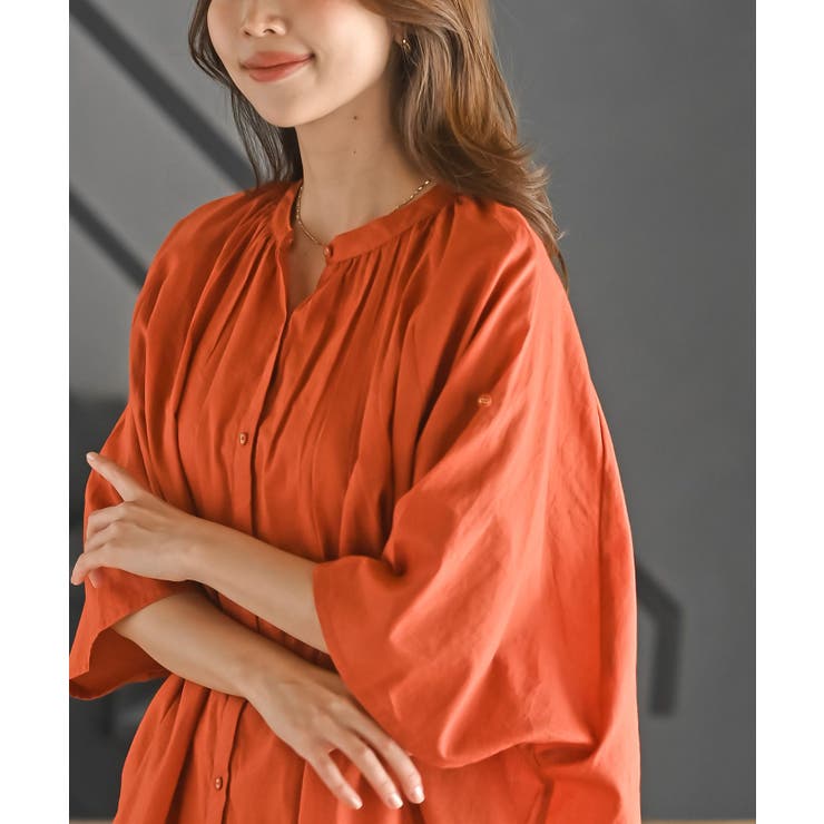 バンドカラーコットンドルマンブラウス | rps | 詳細画像31 