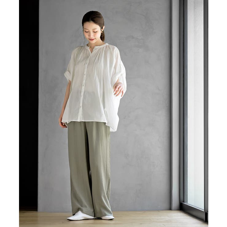 バンドカラーコットンドルマンブラウス | rps | 詳細画像34 