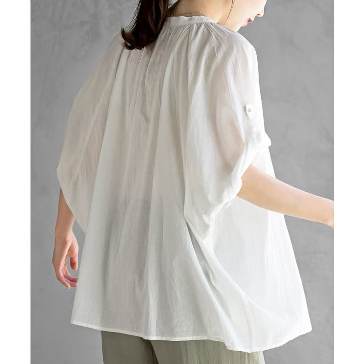 バンドカラーコットンドルマンブラウス | rps | 詳細画像40 