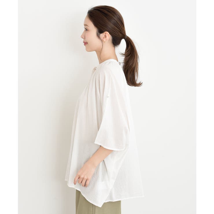 バンドカラーコットンドルマンブラウス | rps | 詳細画像42 