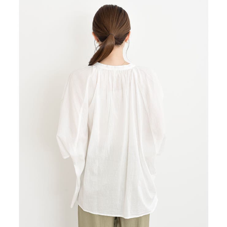 バンドカラーコットンドルマンブラウス | rps | 詳細画像43 