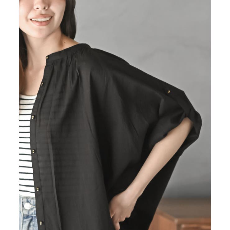 バンドカラーコットンドルマンブラウス | rps | 詳細画像6 