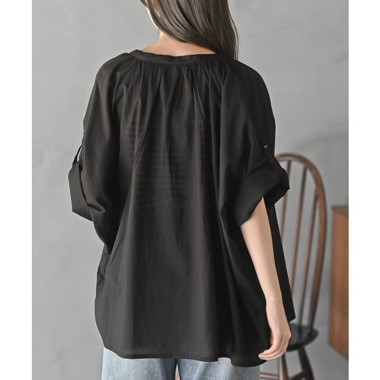 バンドカラーコットンドルマンブラウス | rps | 詳細画像8 