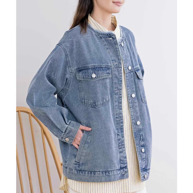 ブルー | ノーカラービックＧジャン | rps