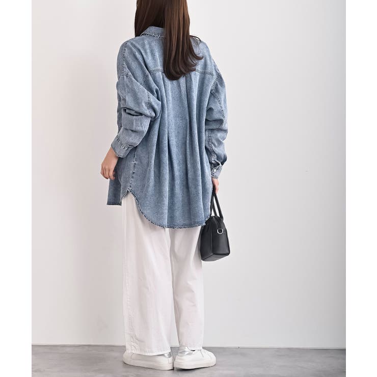 裾タック２ＷＡＹデニムＢＩＧシャツ | rps | 詳細画像12 