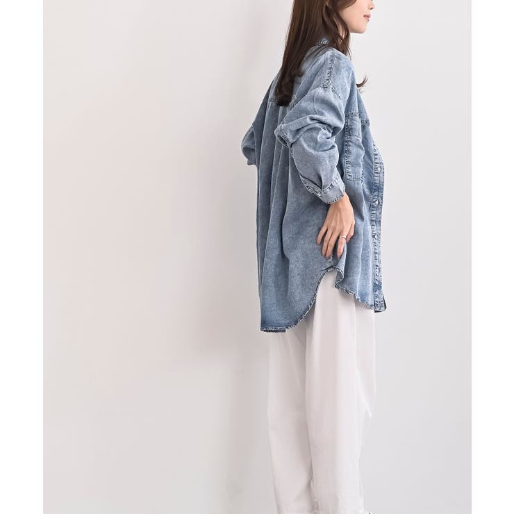 裾タック２ＷＡＹデニムＢＩＧシャツ | rps | 詳細画像13 