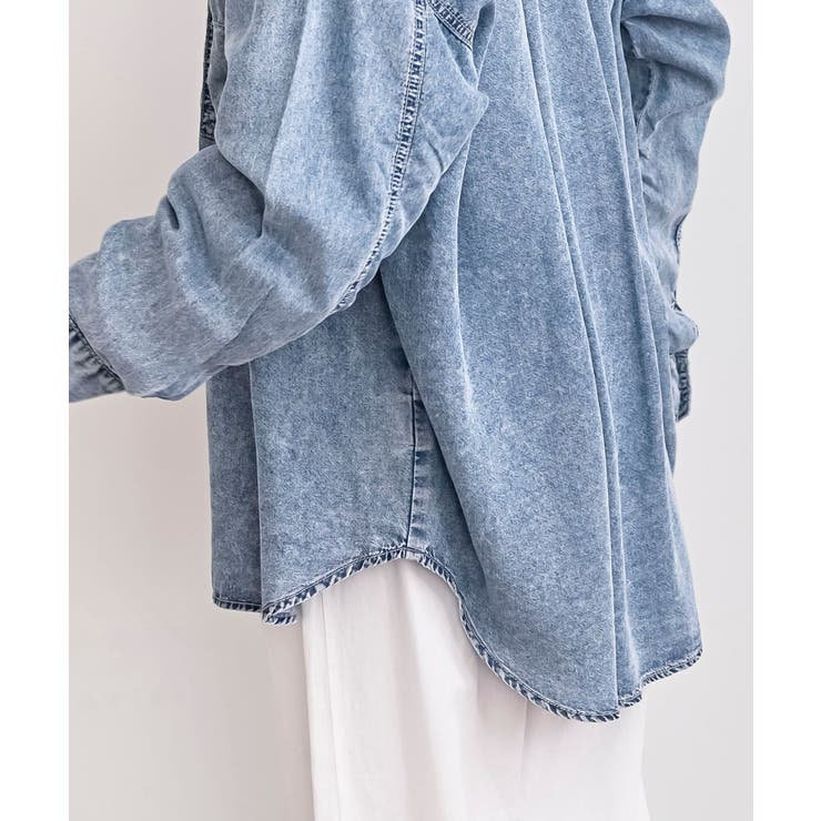 裾タック２ＷＡＹデニムＢＩＧシャツ | rps | 詳細画像15 