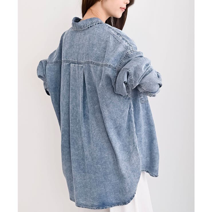 裾タック２ＷＡＹデニムＢＩＧシャツ | rps | 詳細画像16 