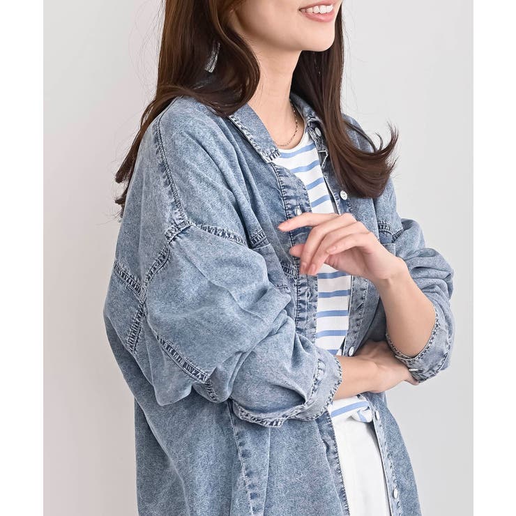 裾タック２ＷＡＹデニムＢＩＧシャツ | rps | 詳細画像17 