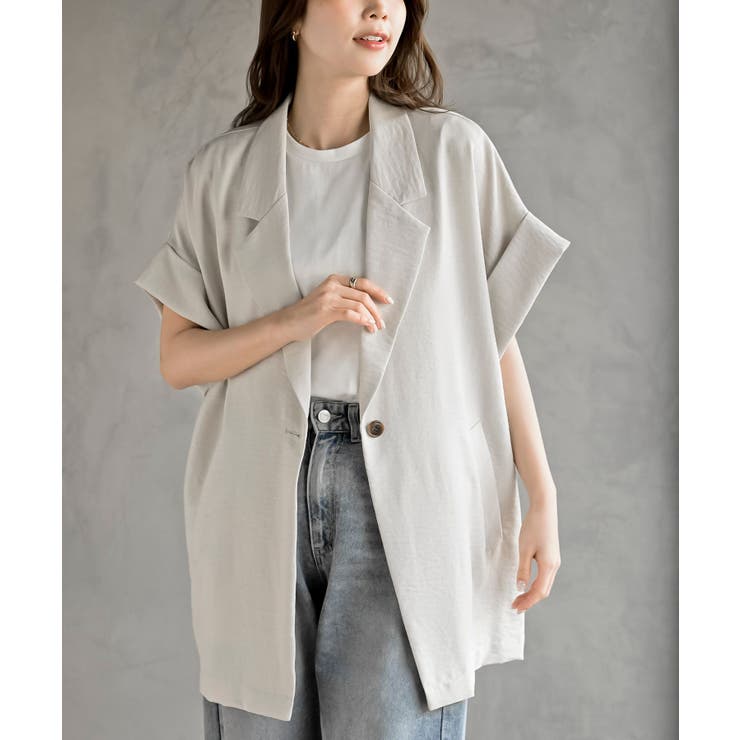 アイボリー | ハーフスリーブトッパーテーラージャケット | rps