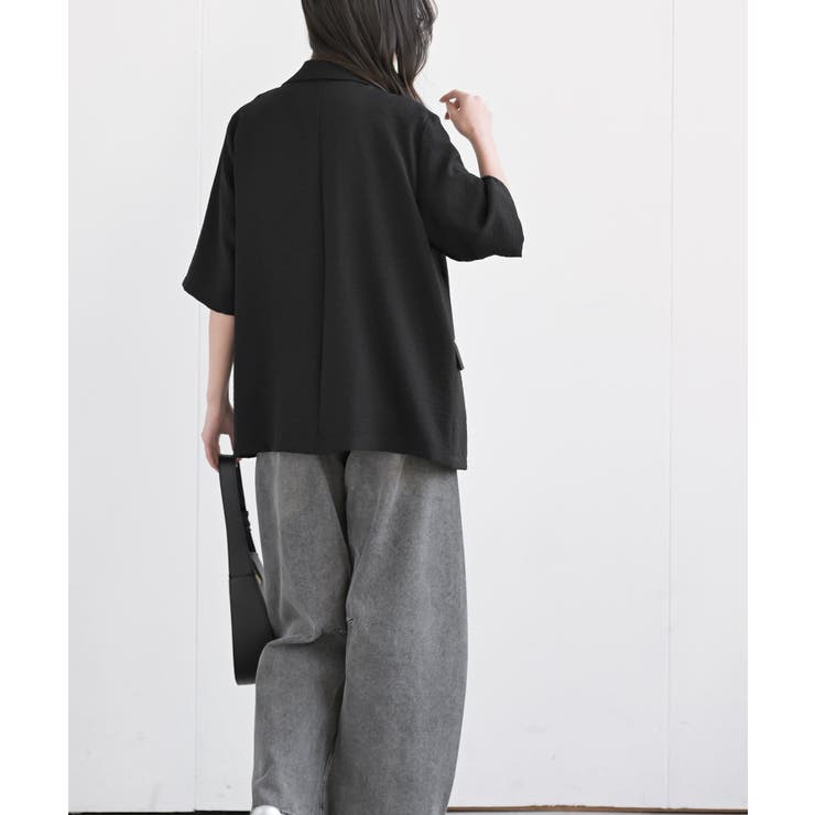 リネンライク半袖ジャケット | rps | 詳細画像12 