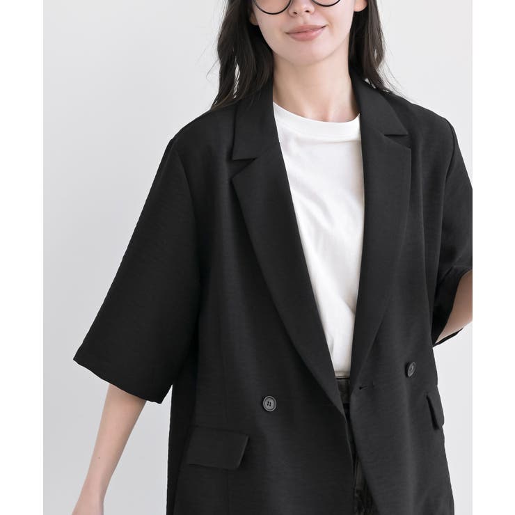 リネンライク半袖ジャケット | rps | 詳細画像14 