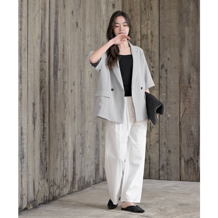 リネンライク半袖ジャケット | rps | 詳細画像2 