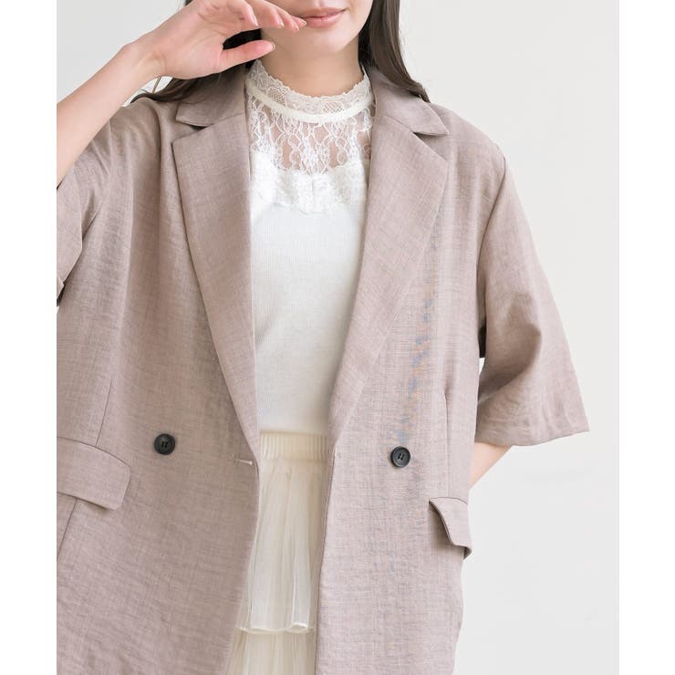 リネンライク半袖ジャケット | rps | 詳細画像22 