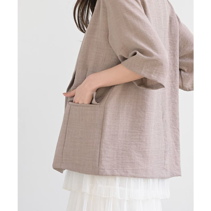 リネンライク半袖ジャケット | rps | 詳細画像25 