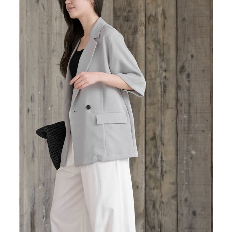 リネンライク半袖ジャケット | rps | 詳細画像3 